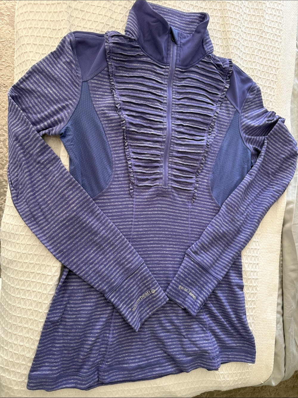 Purple Striped Run your heart out Quarter-Zip rulu Women's Top